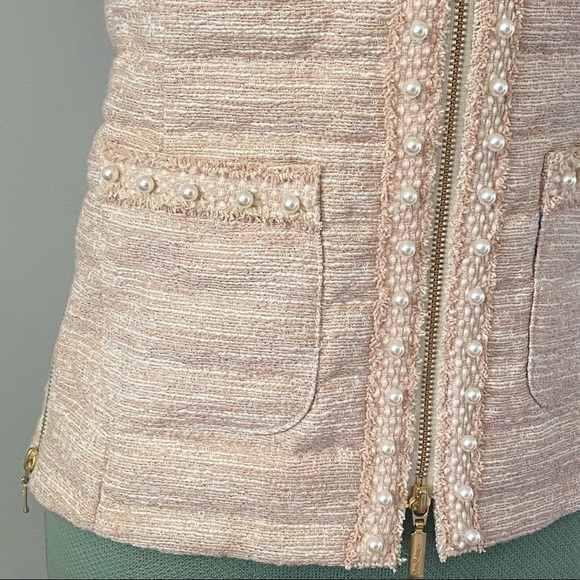 NWT Lilly Pulitzer Noella Vest in Latte (Tan & Cream) Resort Boucle, Size XXS - Picture 3 of 11